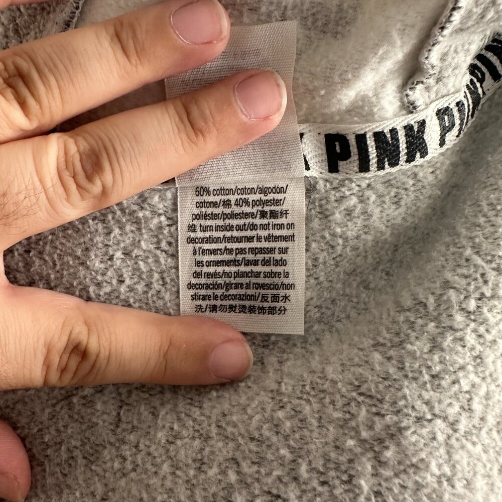 PINK Victoria’s Secret Zip-Up Hoodie – Gray – Size Small - Picture 8 of 8